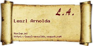 Leszl Arnolda névjegykártya